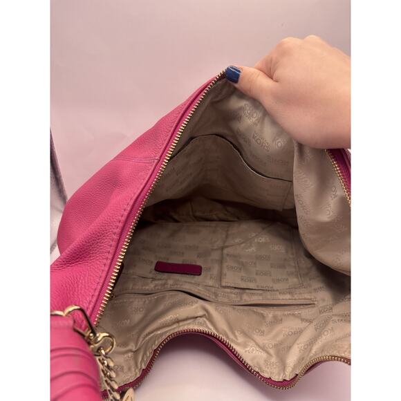 Michael Kors Nolita Large Hobo Shoulder Pink Purse - Picture 3 of 5